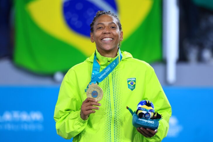 Rafaela Silva, em 2016, nos jogos do Rio de Janeiro.