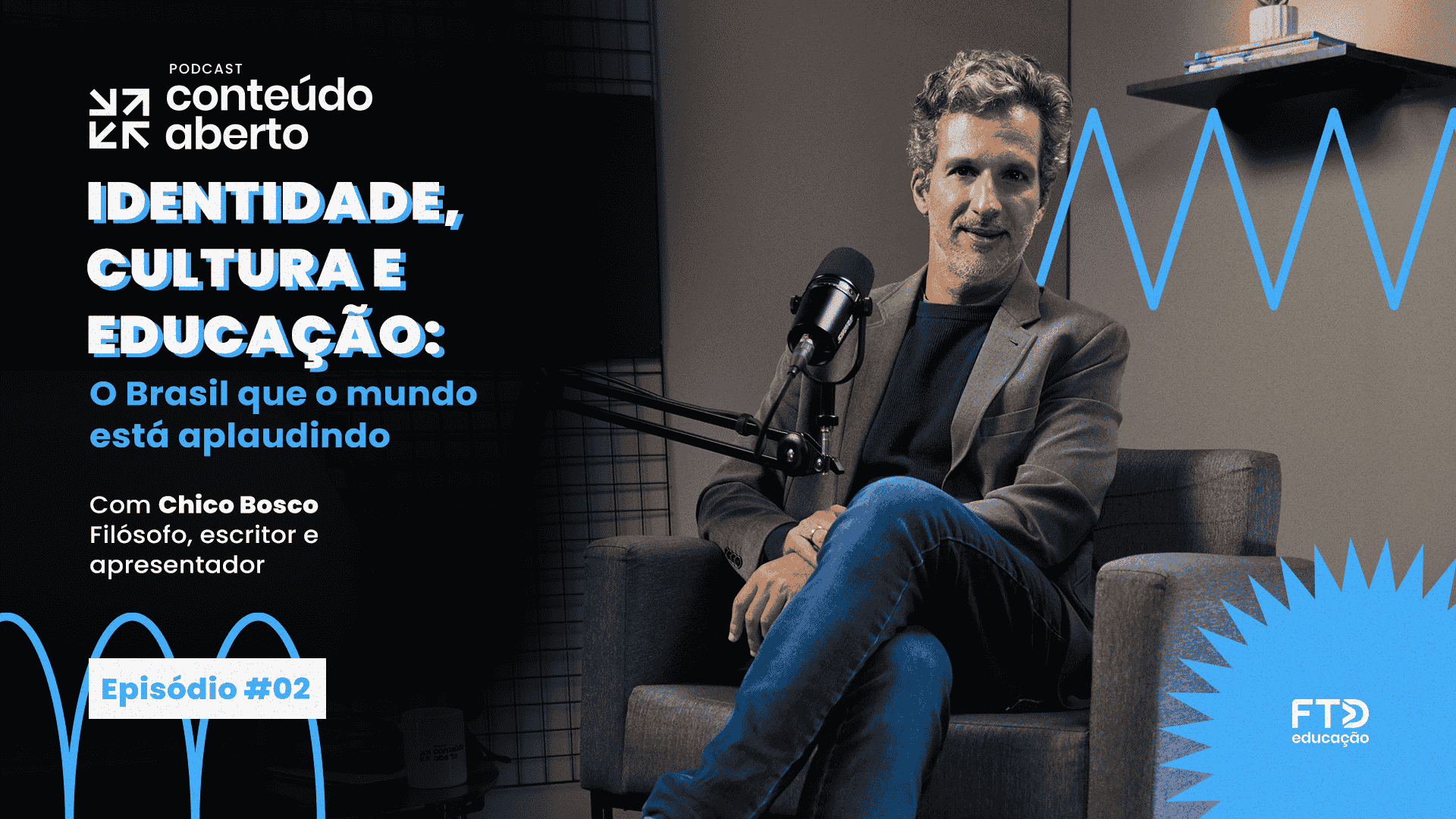 Chico Bosco no podcast Conteúdo Aberto falando sobre identidade, cultura brasileira e educação – Episódio 02