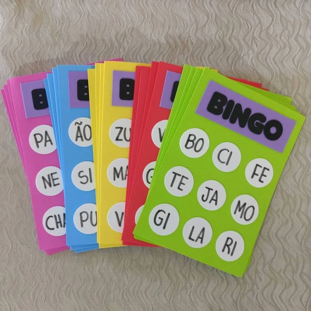 bingo de letras para fazer na sala de aula