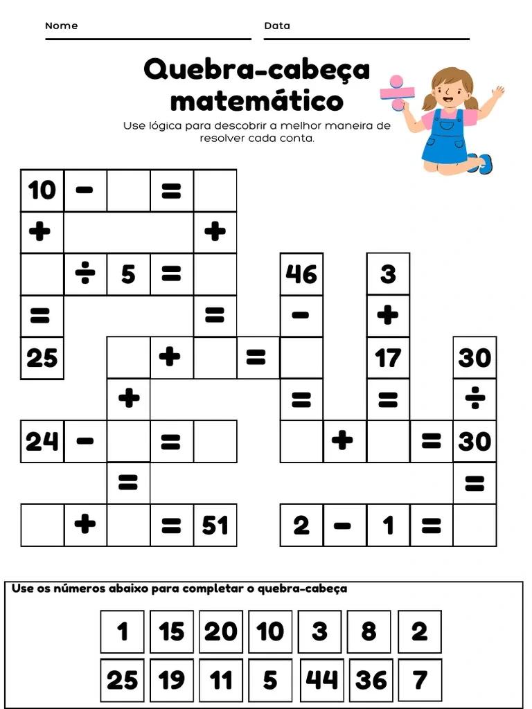 quebra cabeça matemático